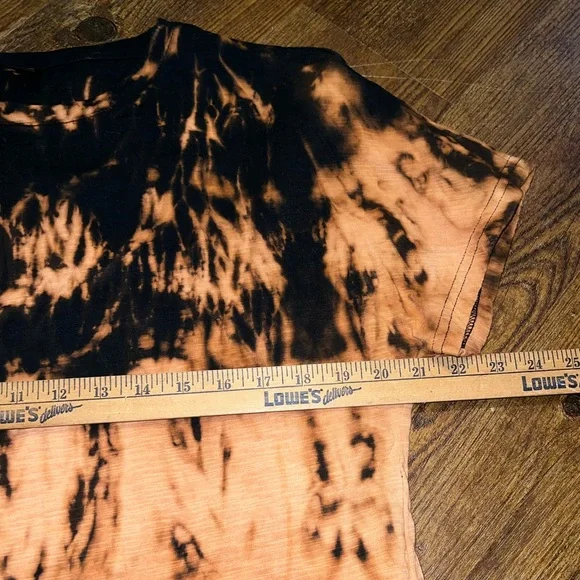 SHEIN Black & Orange Upcycled Tie-Dye Short Sleeve Boxy  Top Size L - Picture 11 of 12